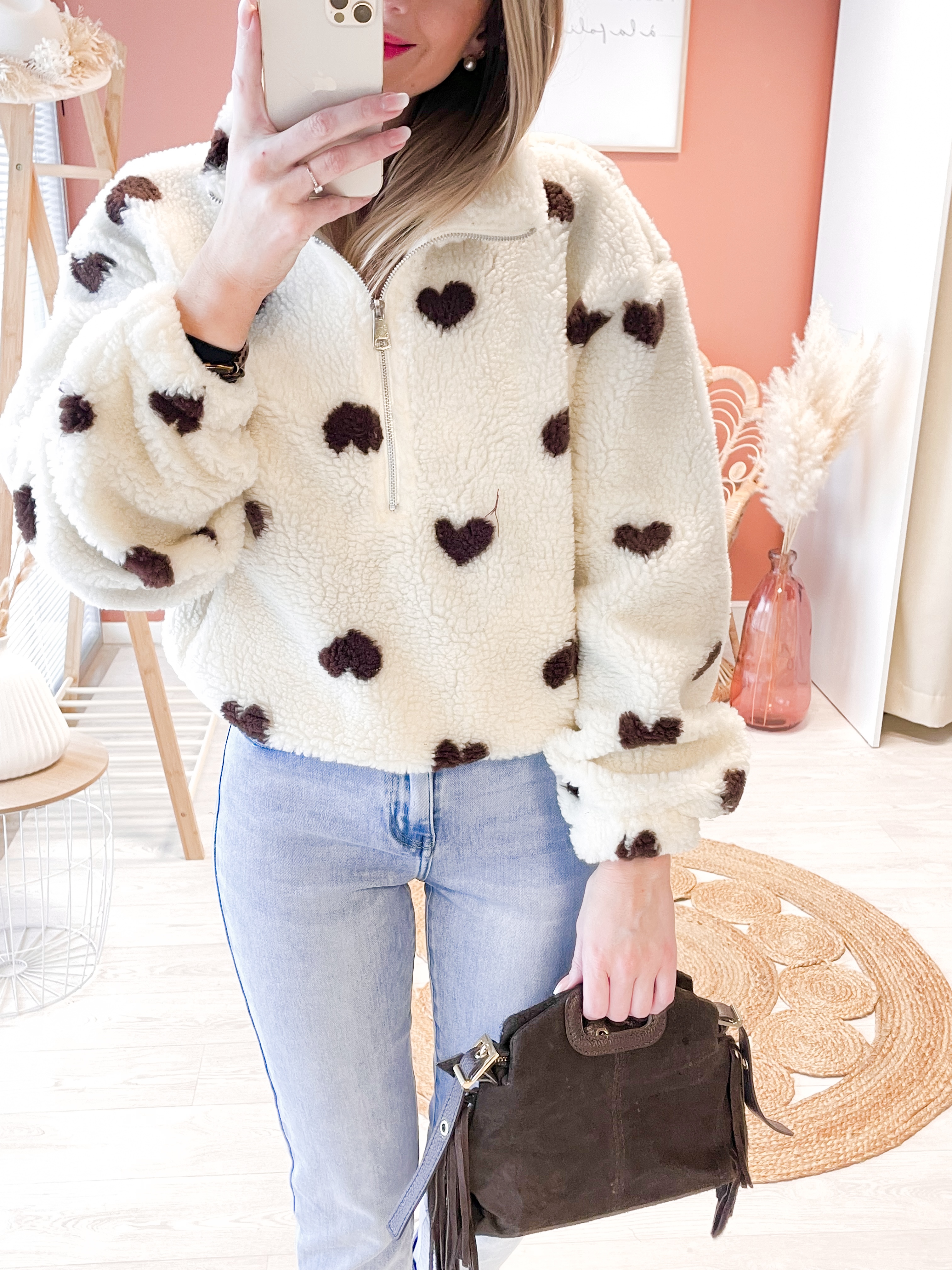 Sweat polaire coeur &#9825; 