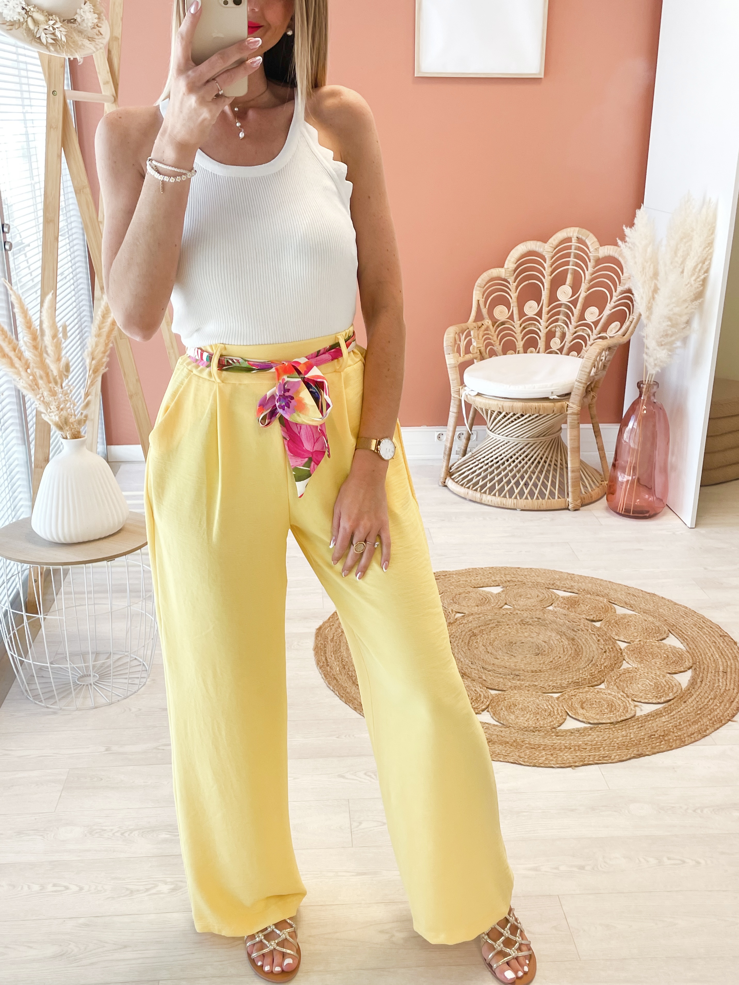 Pantalon Sofia Jaune &#9825; made in F &#9825;