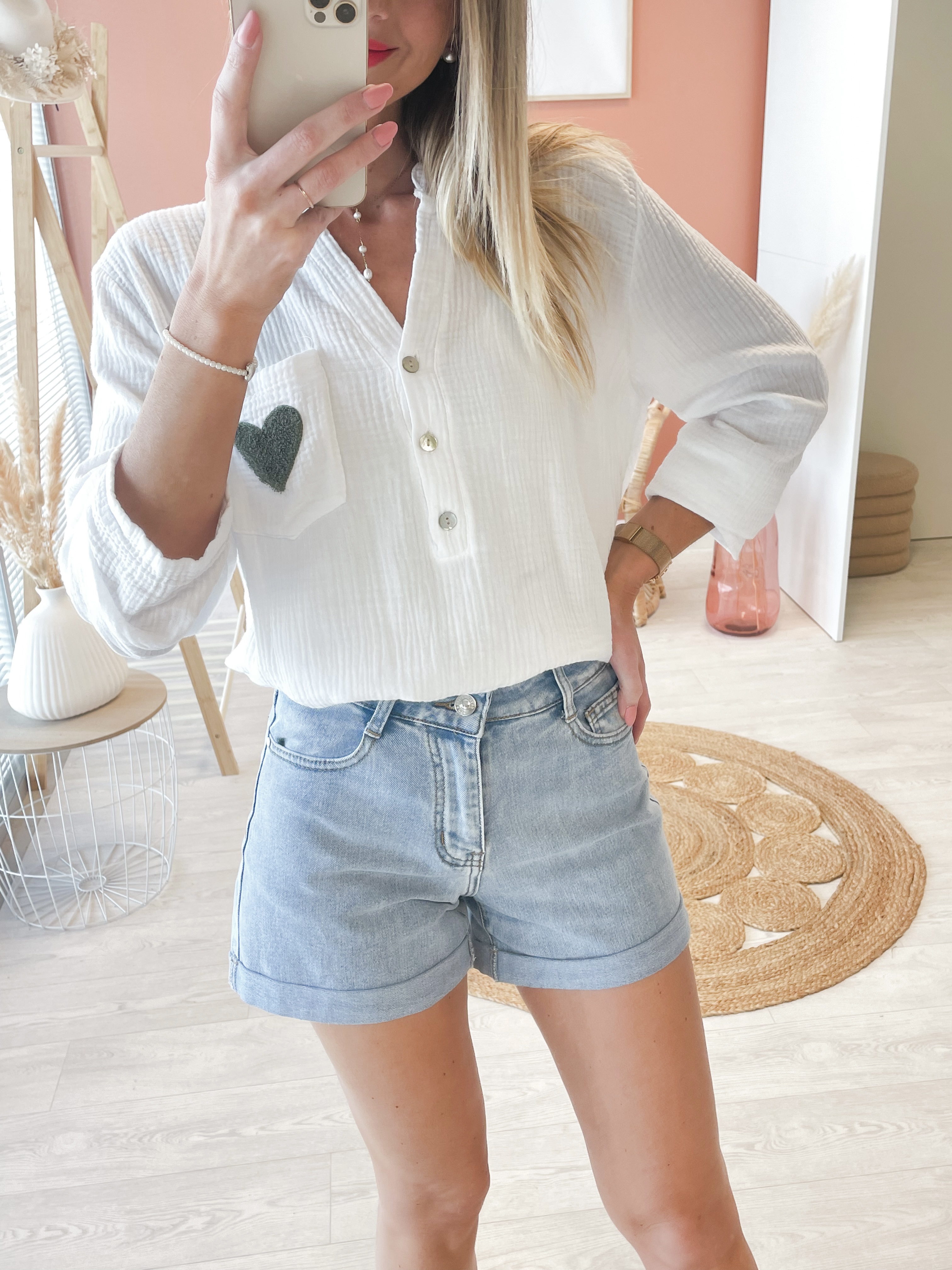 Blouse coeur kaki &#9825; 