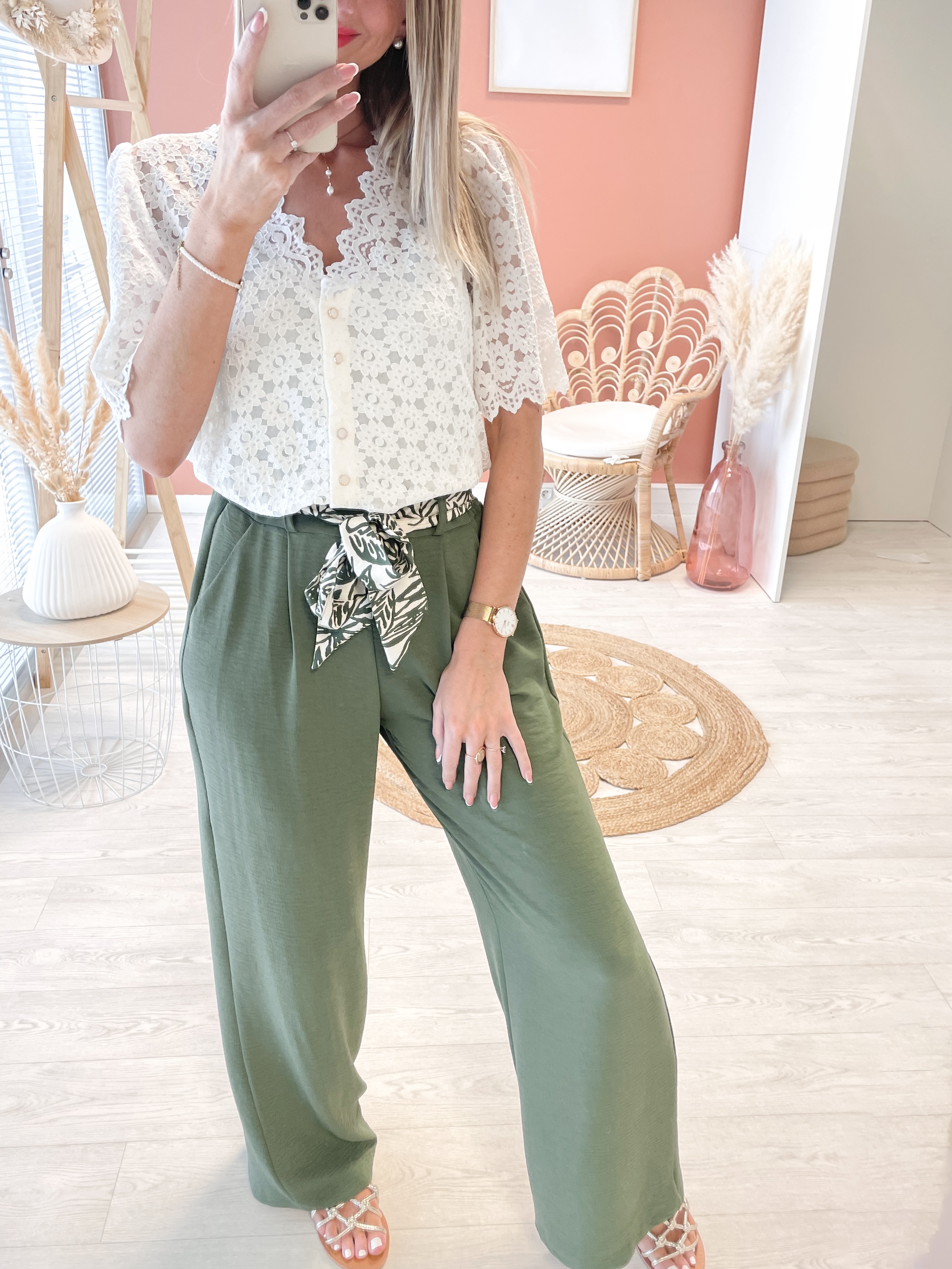 Pantalon Sofia kaki &#9825; made in F &#9825;